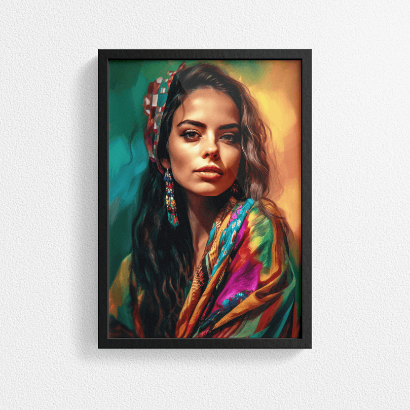 Latina Woman Portrait Poster Print - Latin - Modern Interiors Wall Art Décor