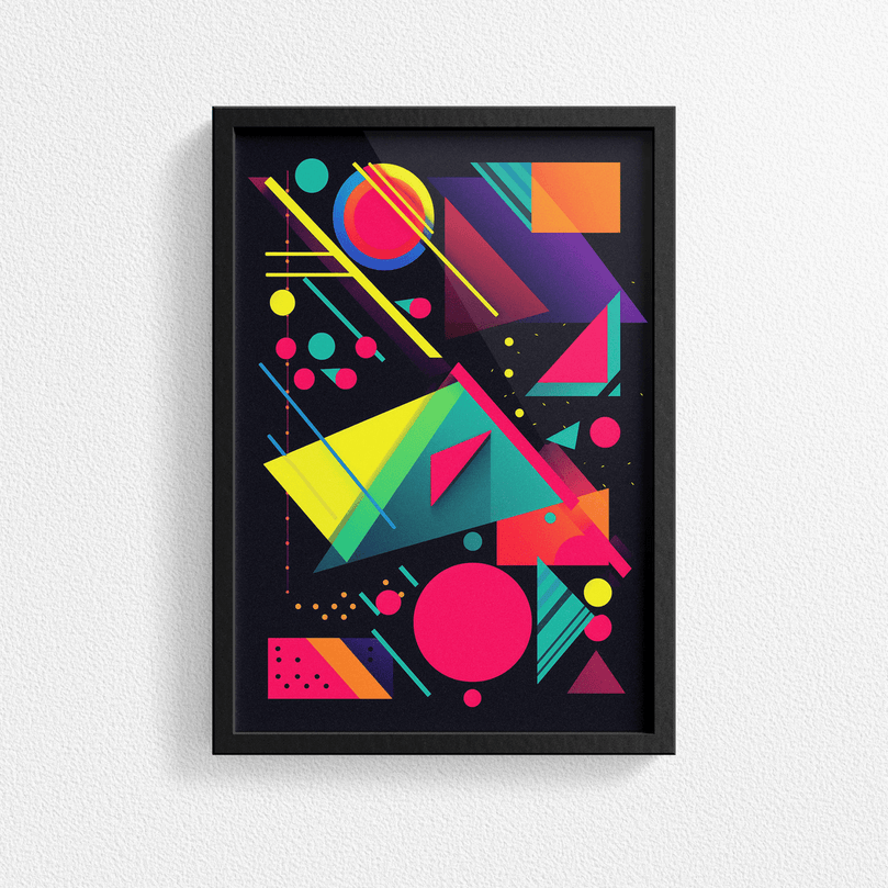 80's Geometric Design Retro Poster Print - Modern Interiors Wall Décor