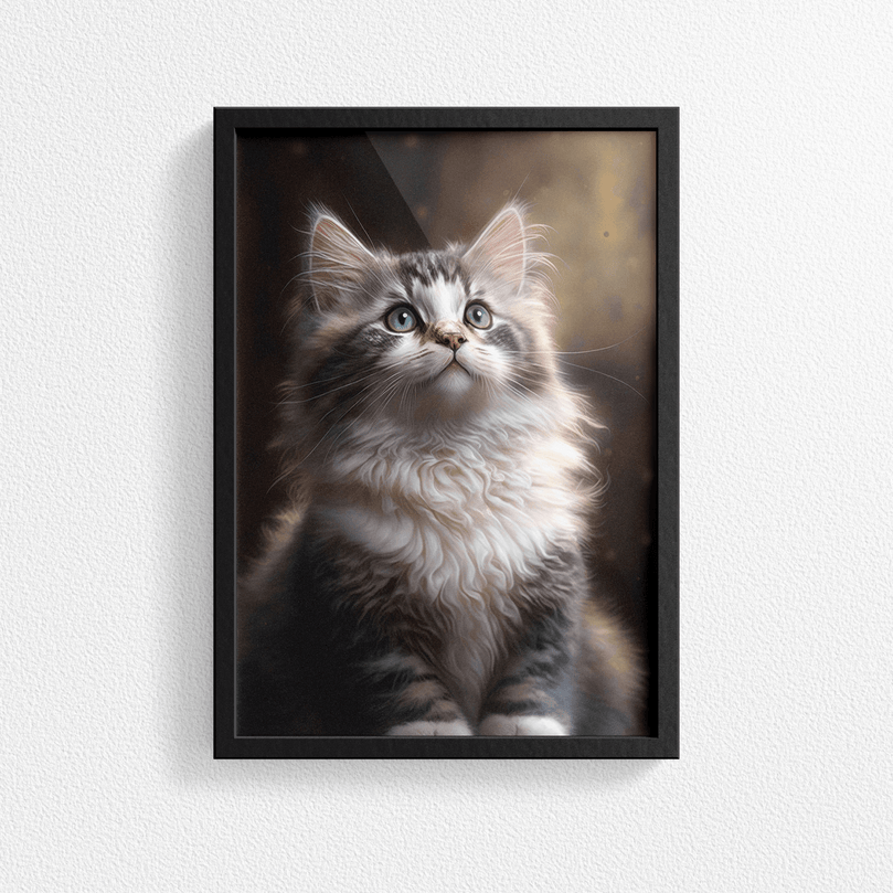 Cute Cat Portrait Poster Print - Modern Interiors Wall Art Décor