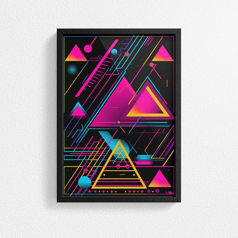 80's Geometric Design Retro Poster Print - Modern Interiors Wall Décor