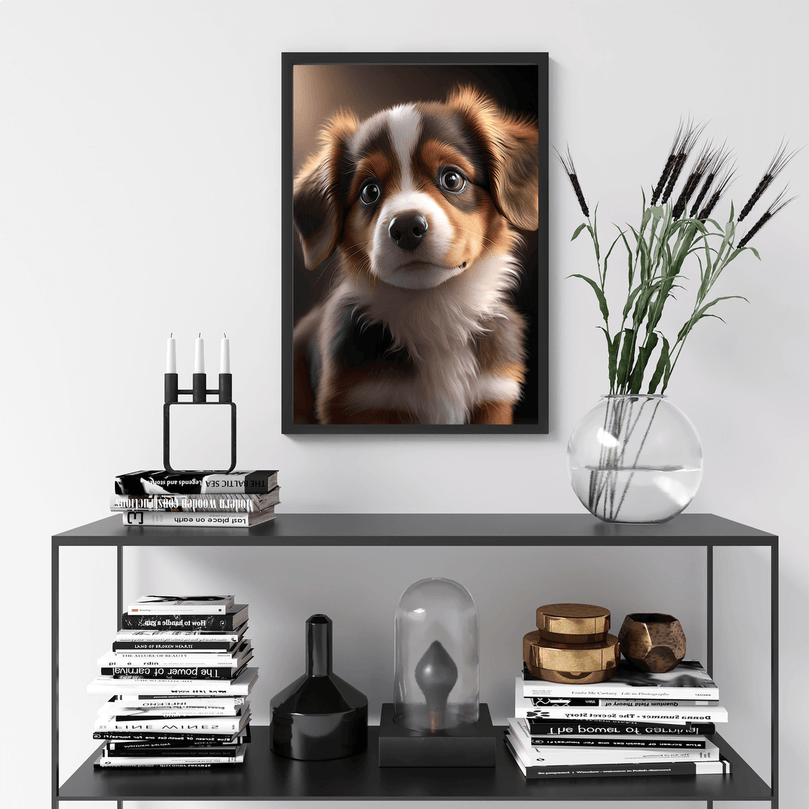 Cute Dog Portrait Poster Print - Modern Interiors Wall Art Décor