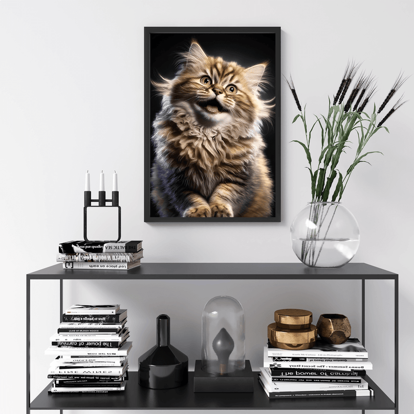 Cute Cat Portrait Poster Print - Modern Interiors Wall Art Décor