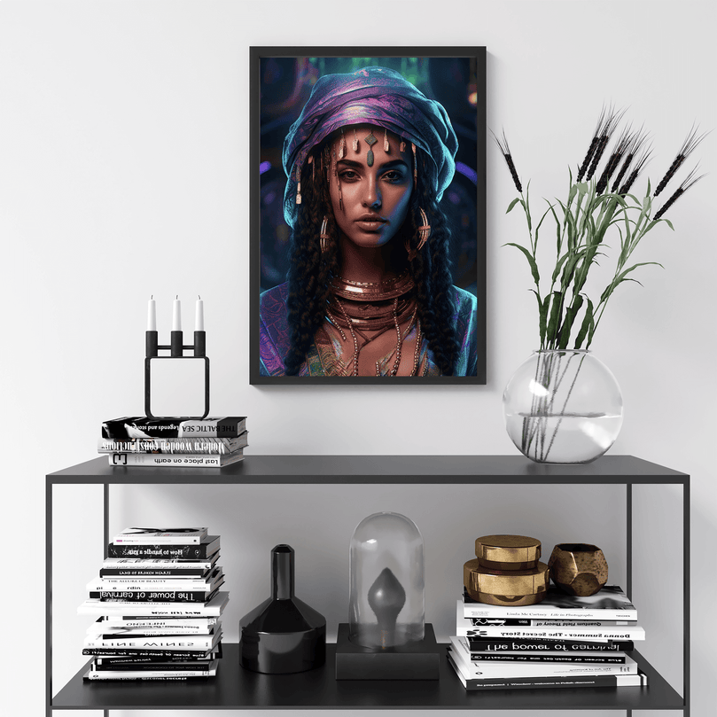 Middle Eastern Woman Portrait Poster - Arab Beauty - Modern Interiors Wall Art Décor