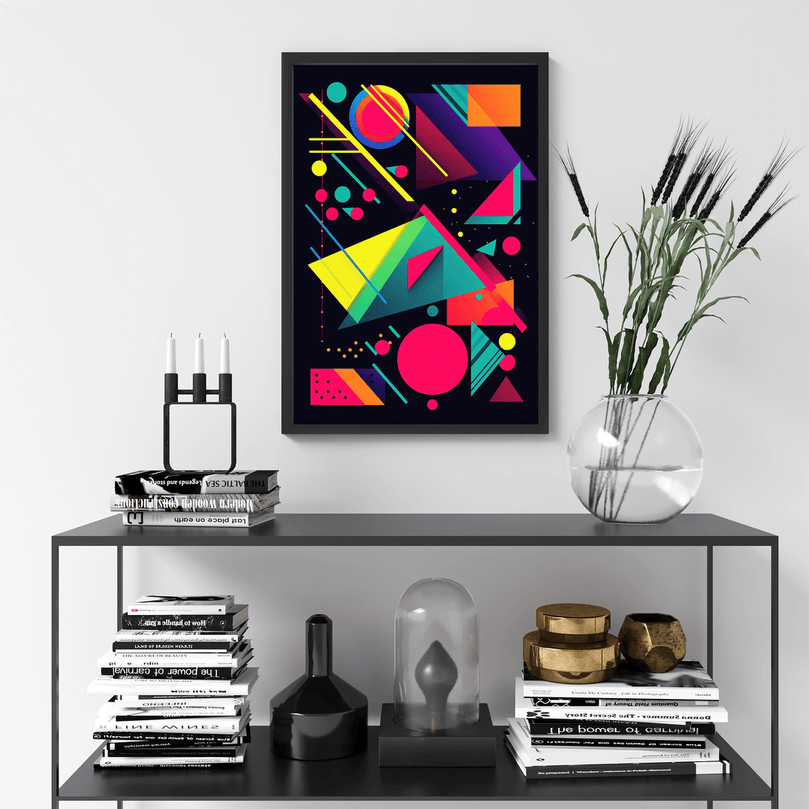 80's Geometric Design Retro Poster Print - Modern Interiors Wall Décor