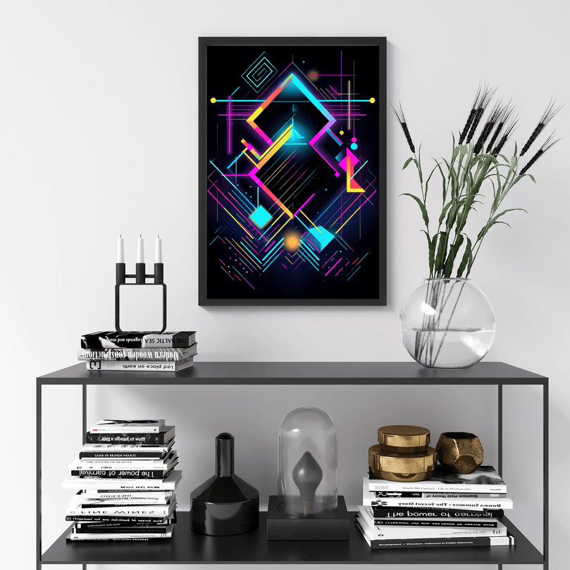 80's Geometric Design Retro Poster Print - Modern Interiors Wall Décor