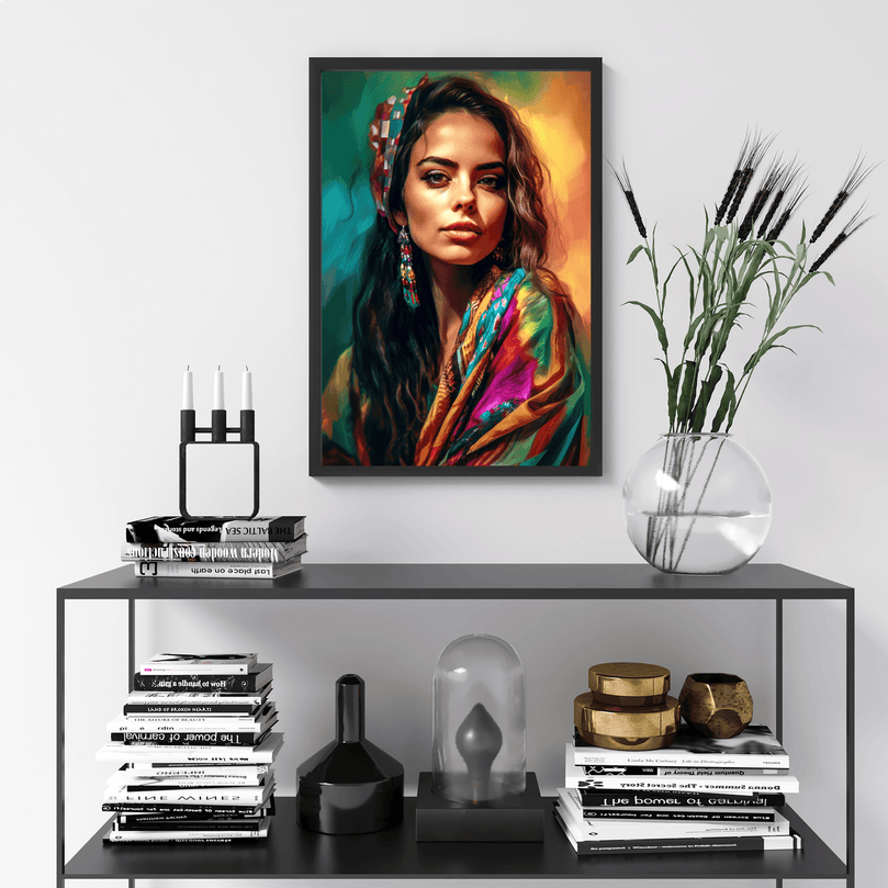 Latina Woman Portrait Poster Print - Latin - Modern Interiors Wall Art Décor