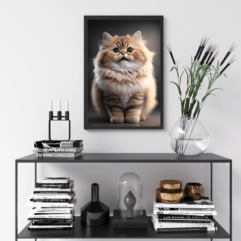 Cute Cat Portrait Poster Print - Modern Interiors Wall Art Décor