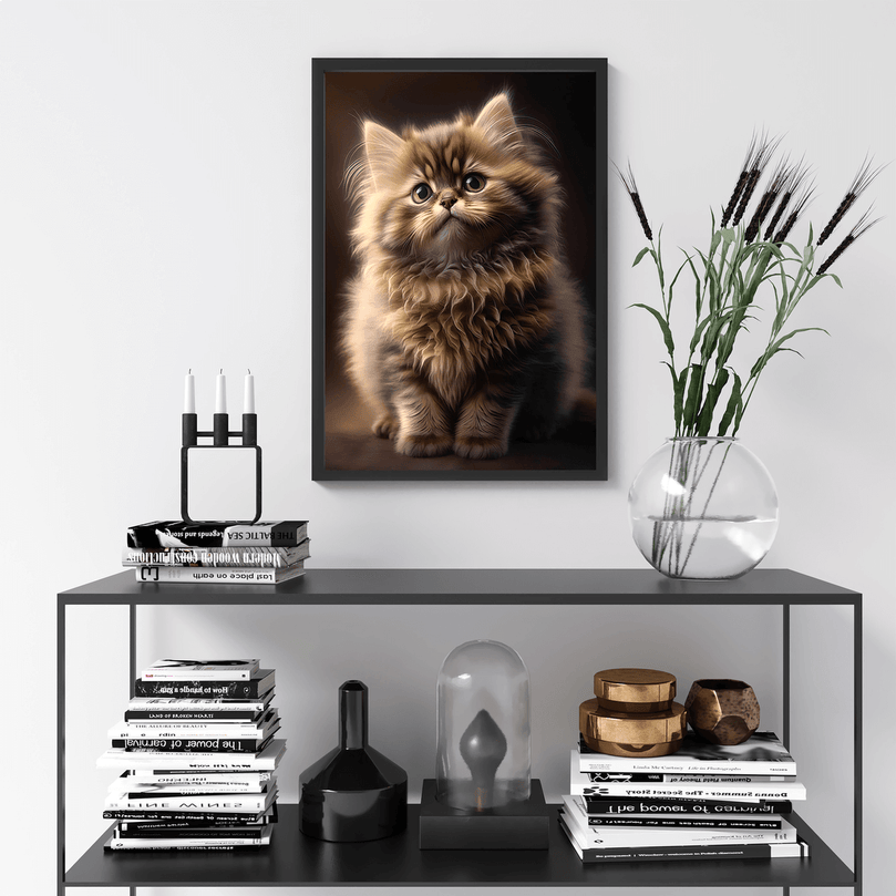 Cute Cat Portrait Poster Print - Modern Interiors Wall Art Décor