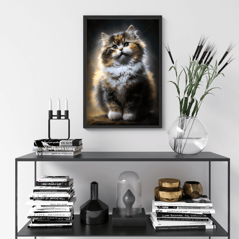 Cute Cat Kitten Portrait Poster Print - Modern Interiors Wall Art Décor