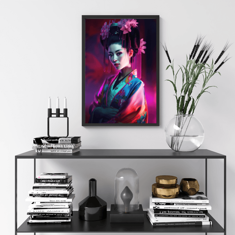 Japanese Woman Portrait Poster Print - Geisha Empress - Modern Interiors Wall Art Décor
