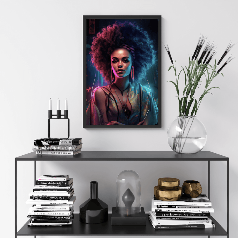 Afro-Latina Woman Portrait Poster - Latin Africa - Modern Interiors Wall Art Décor