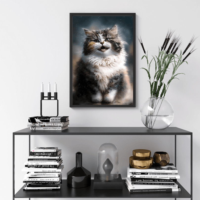 Cute Cat Kitten Portrait Poster Print - Modern Interiors Wall Art Décor