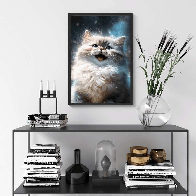 Cute Cat Kitten Portrait Poster Print - Modern Interiors Wall Art Décor