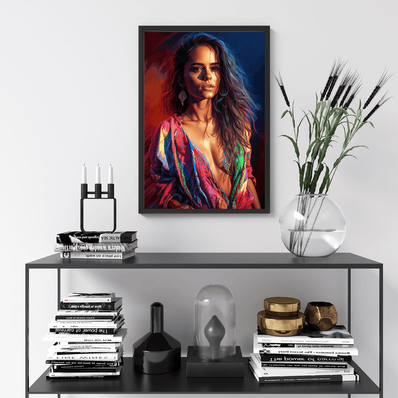 Western Woman Portrait Poster Print - Modern Interiors Wall Art Décor