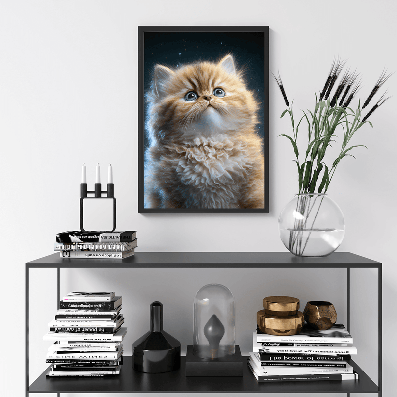 Cute Cat Kitten Portrait Poster Print - Modern Interiors Wall Art Décor