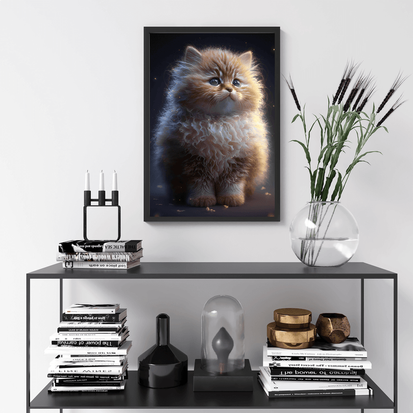 Cute Cat Kitten Portrait Poster Print - Modern Interiors Wall Art Décor
