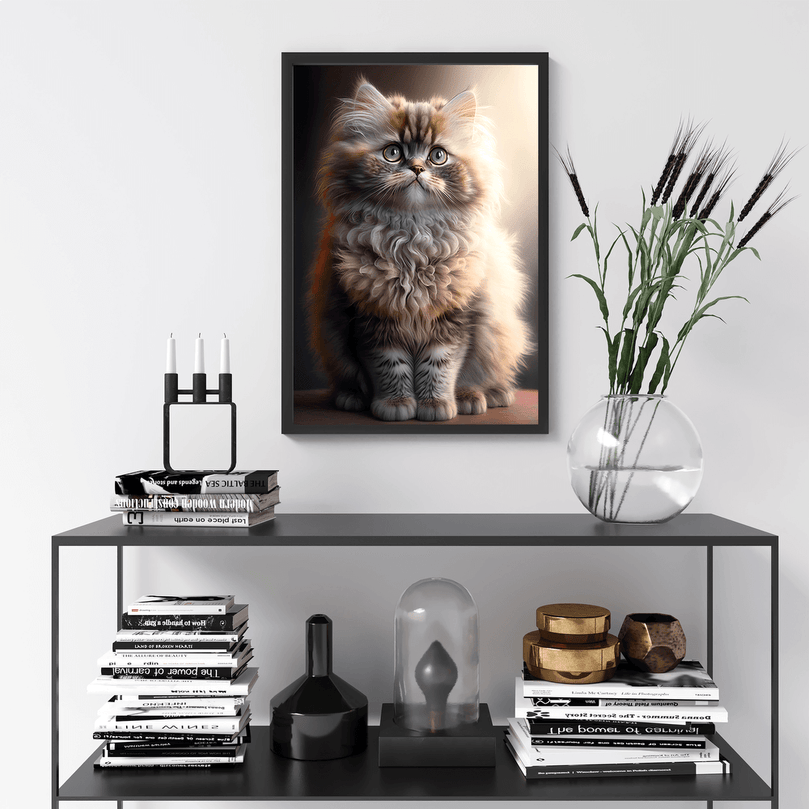 Cute Cat Portrait Poster Print - Modern Interiors Wall Art Décor