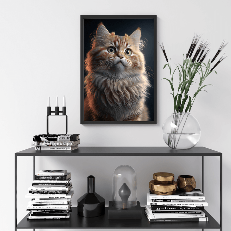 Cute Cat Kitten Portrait Poster Print - Modern Interiors Wall Art Décor