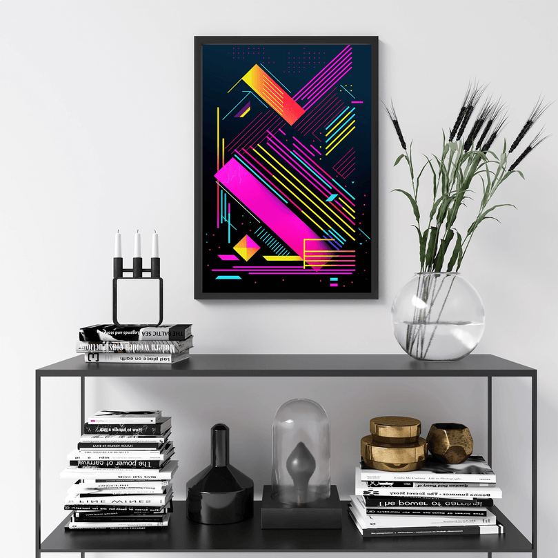 80's Geometric Design Retro Poster Print - Modern Interiors Wall Décor