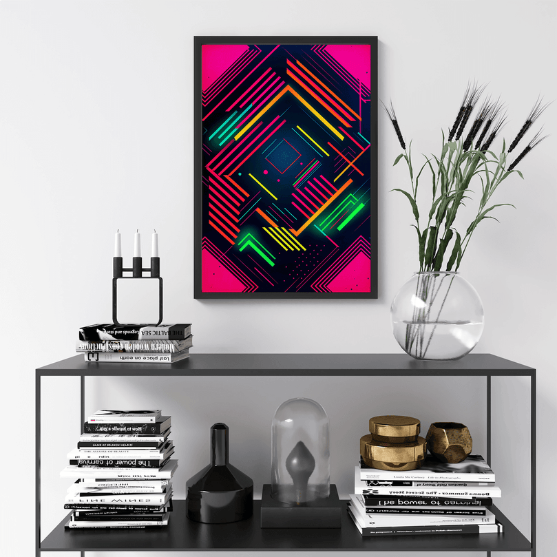 80's Geometric Design Retro Poster Print - Modern Interiors Wall Décor
