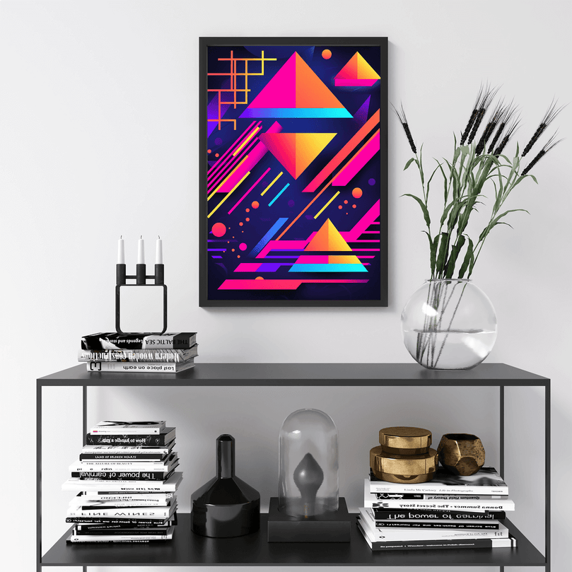 80's Geometric Design Retro Poster Print - Modern Interiors Wall Décor