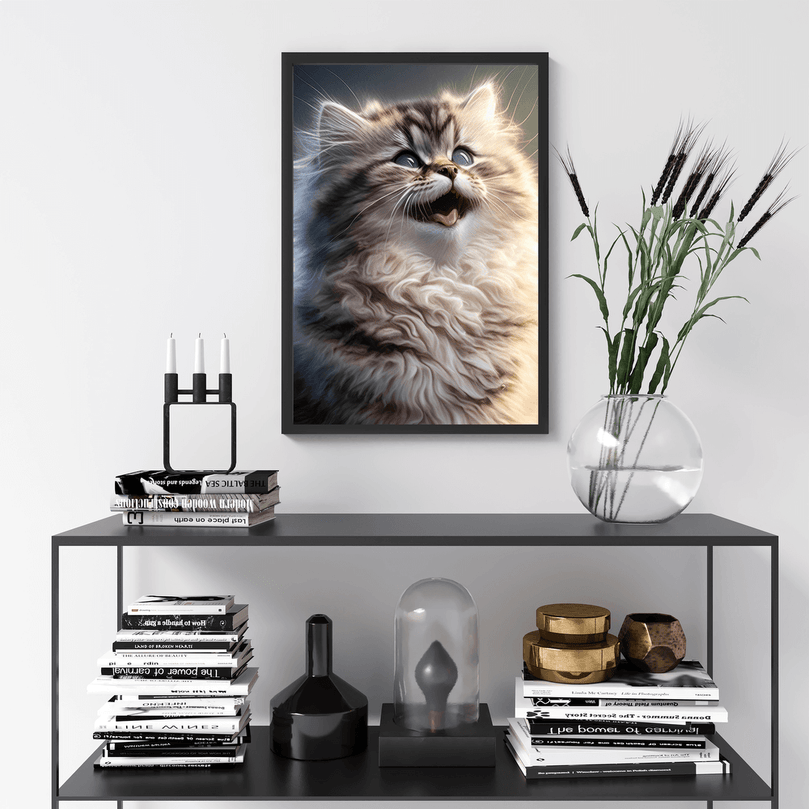 Cute Cat Kitten Portrait Poster Print - Modern Interiors Wall Art Décor