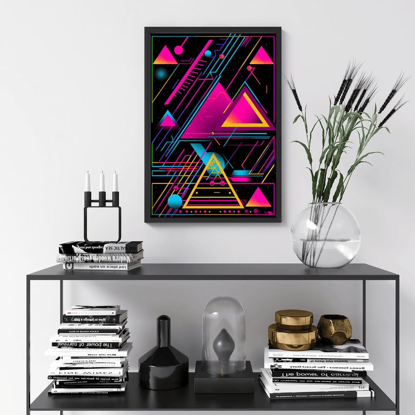 80's Geometric Design Retro Poster Print - Modern Interiors Wall Décor
