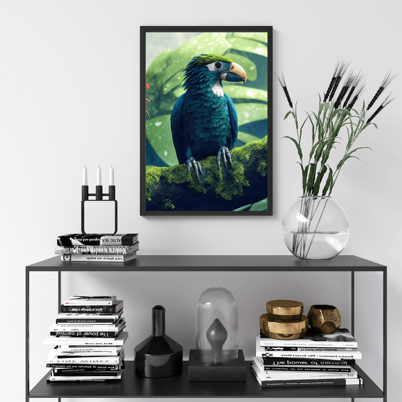 Tropical Parrot - Natural Wildlife And Landscape – Modern Wall Art Decor Poster Print