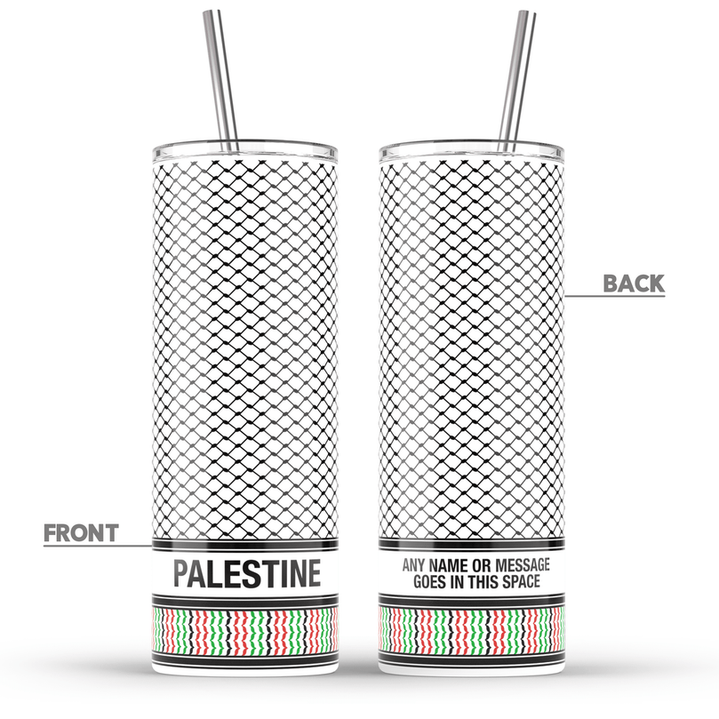 Palestinian Keffiyeh Kufiya 'Personalised' 600ml Drink Tumbler