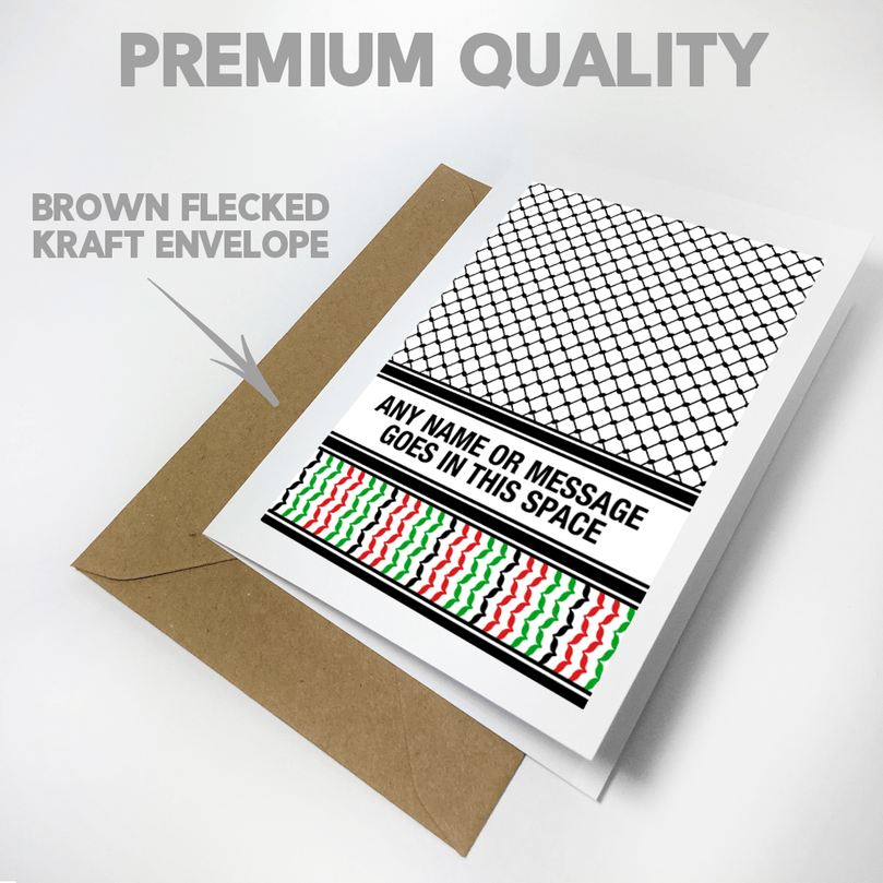 Palestine Keffiyeh Kufiya 'Personalised' Greeting Card