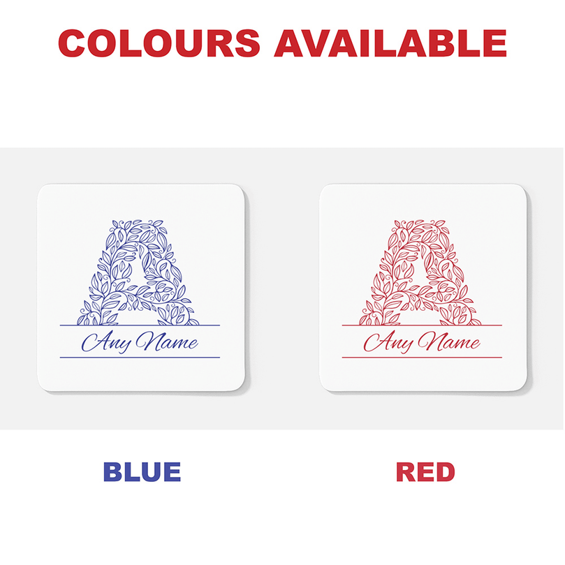 Personalised Initial Letter & Name Coaster With Optional Mug Set