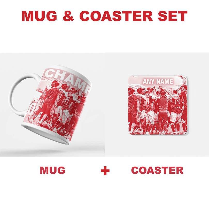 Arsenal 2019/2020 Champions Inspired ‘Personalised' Football Coaster With Optional Mug Set