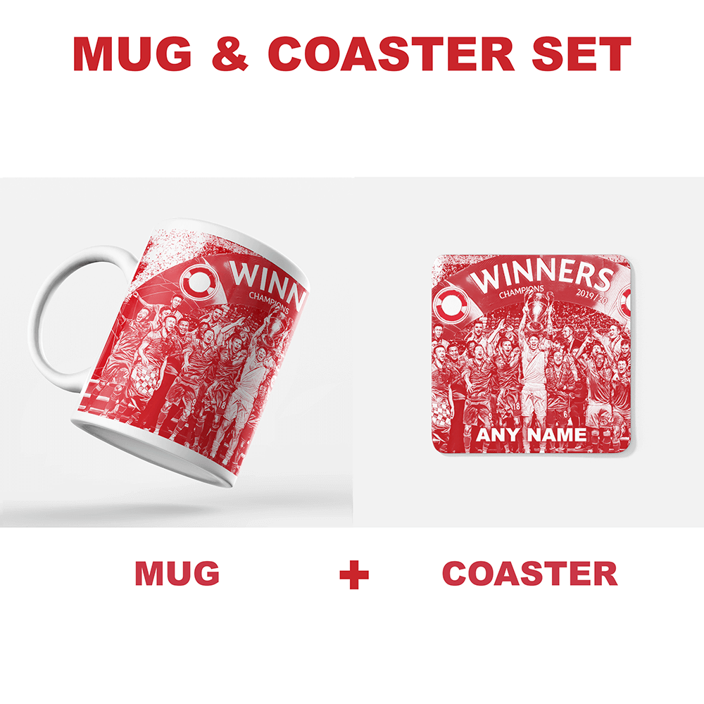 Bayern Munich 2019/2020 Champions of Europe Inspired Colours for Personalised Football Coaster with optional Mug. Perfect item for the Bavarians fan.