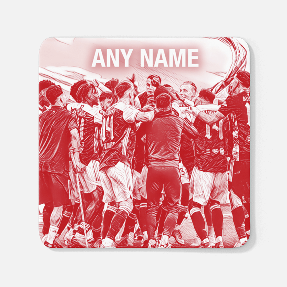 Arsenal 2019/2020 Champions Inspired ‘Personalised' Football Coaster With Optional Mug Set