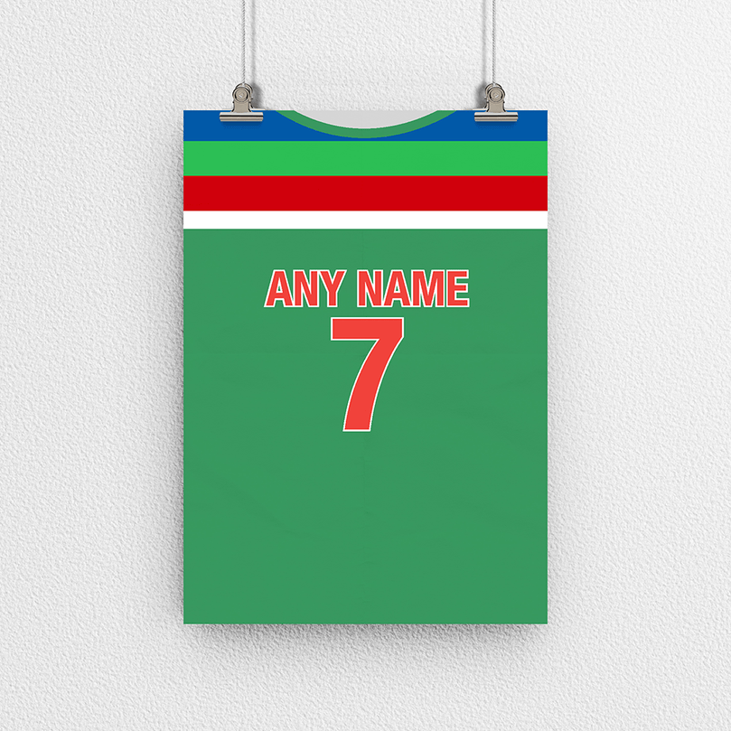 Bangladesh Cricket World Cup Retro Kit Inspired 'Personalised' Poster Print.