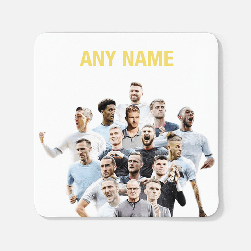 Leeds 2019/2020 Champions Inspired Colours for Personalised Football Coaster with optional Mug. Perfect item for The Peacocks fan