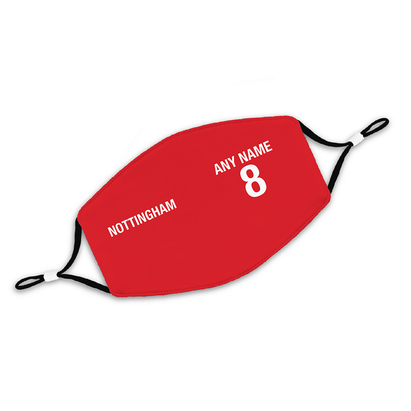 Nottingham Inspired 2020/2021 Home Kit Colours 'Personalised' Unisex Face Mask.