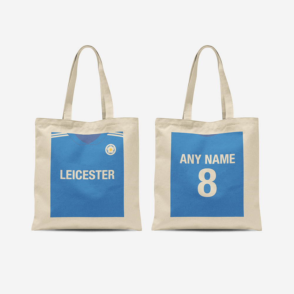 Leicester 2020/2021 Inspired Home Kit Colours 'Personalised' Football Tote Bag.