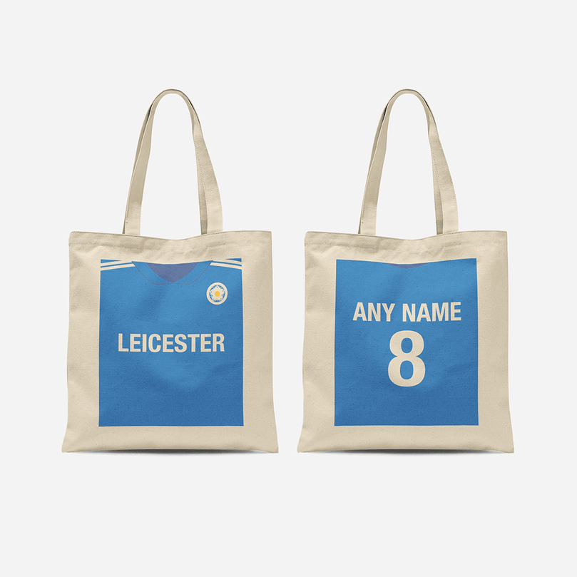 Leicester 2020/2021 Inspired Home Kit Colours 'Personalised' Football Tote Bag.