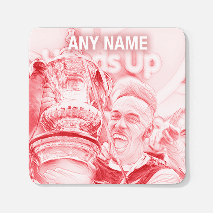 Arsenal 2019/2020 Champions Inspired ‘Personalised' Football Coaster With Optional Mug Set