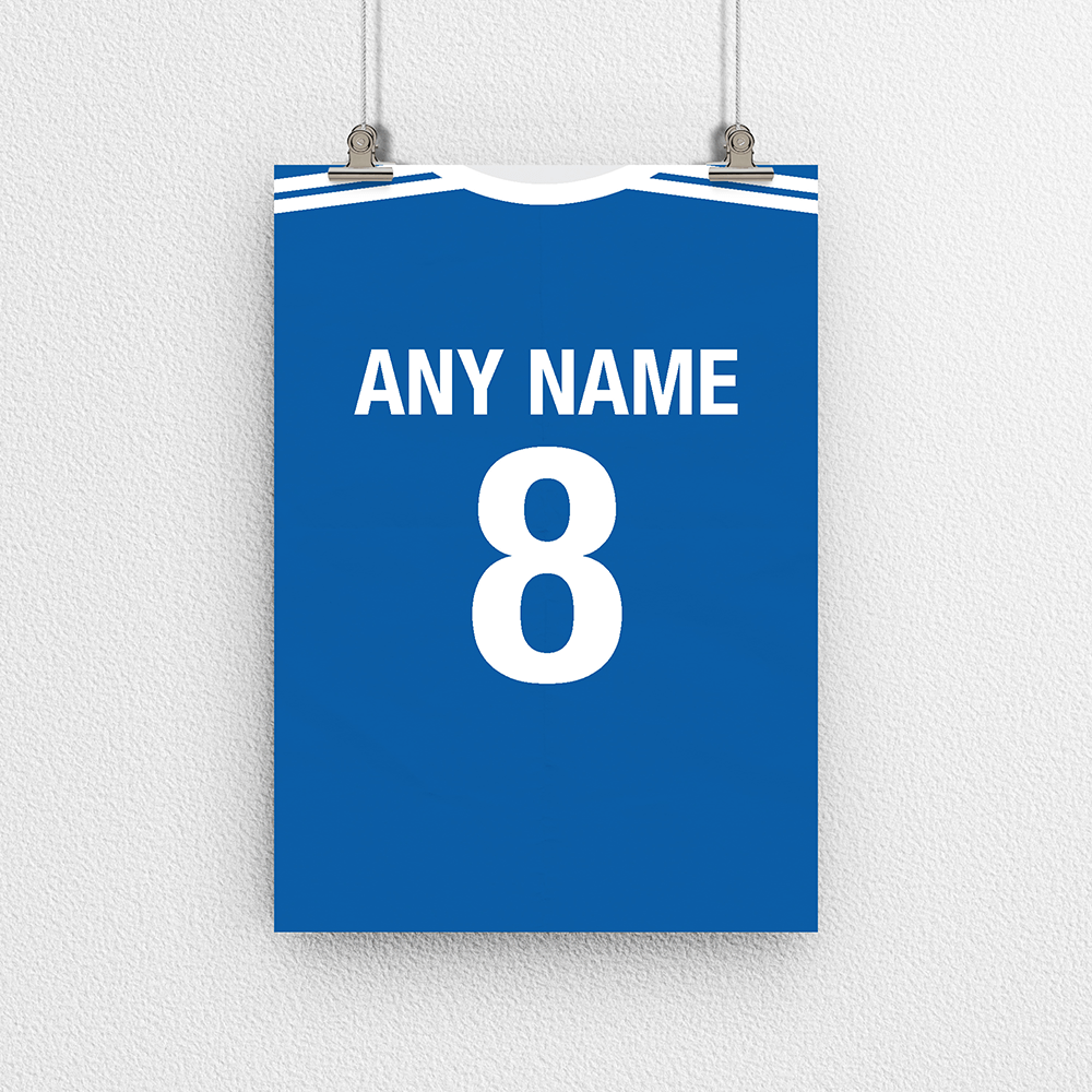 Slovakia Retro Home Kit Shirt Inspired Colours for Personalised Football Poster Print. Perfect item for the Repre fan.
