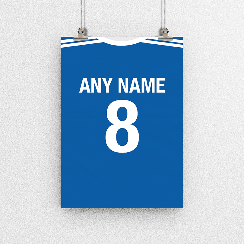 Slovakia Retro Home Kit Shirt Inspired Colours for Personalised Football Poster Print. Perfect item for the Repre fan.