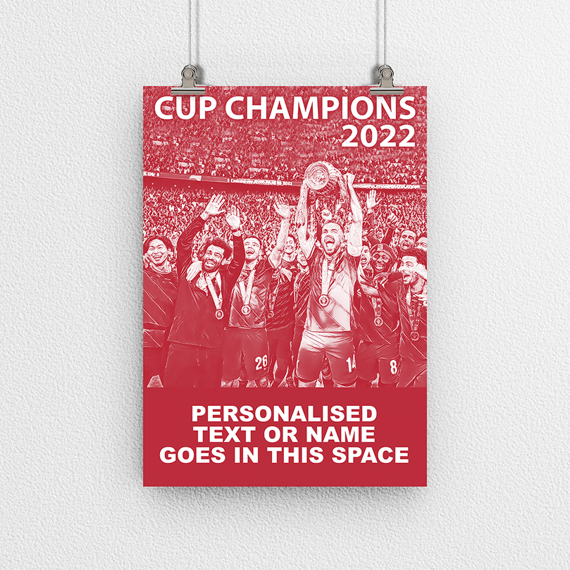 Liverpool 2022 Cup Champions Inspired 'Personalised' Football Poster Print