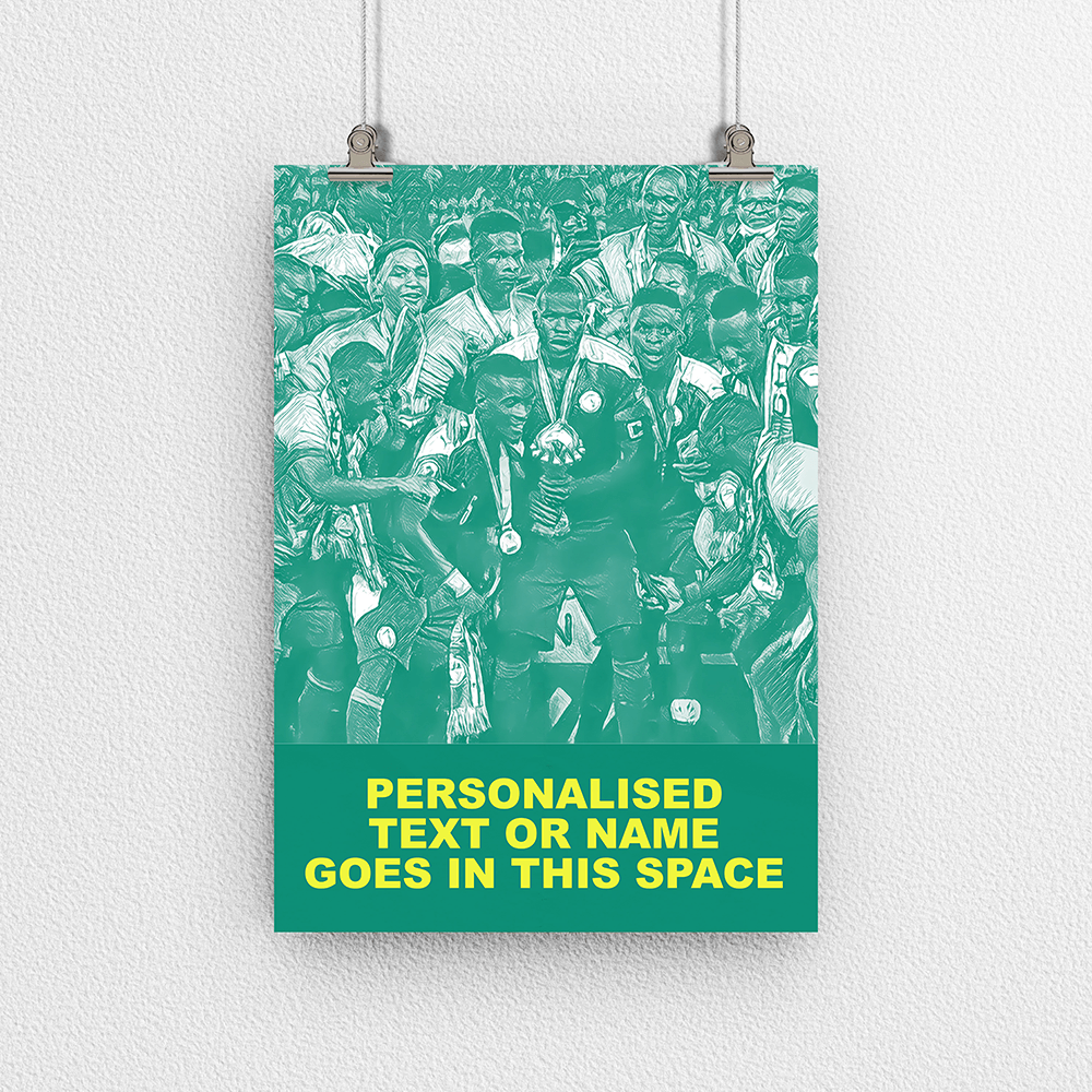 Senegal 2022 African Champions Inspired 'Personalised' Football Poster Print.