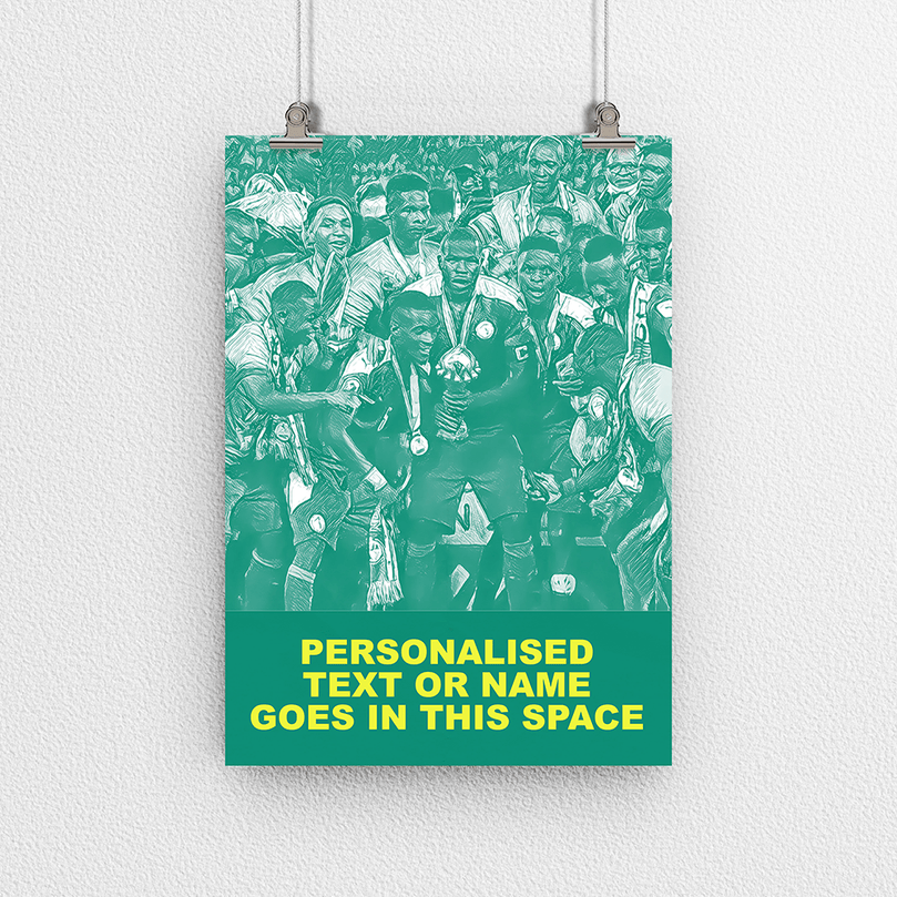 Senegal 2022 African Champions Inspired 'Personalised' Football Poster Print.