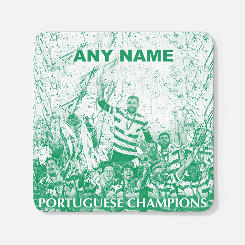 Sporting CP Lisbon 2020/2021 Portuguese Champions Inspired 'Personalised' Football Mug With Optional Coaster Set