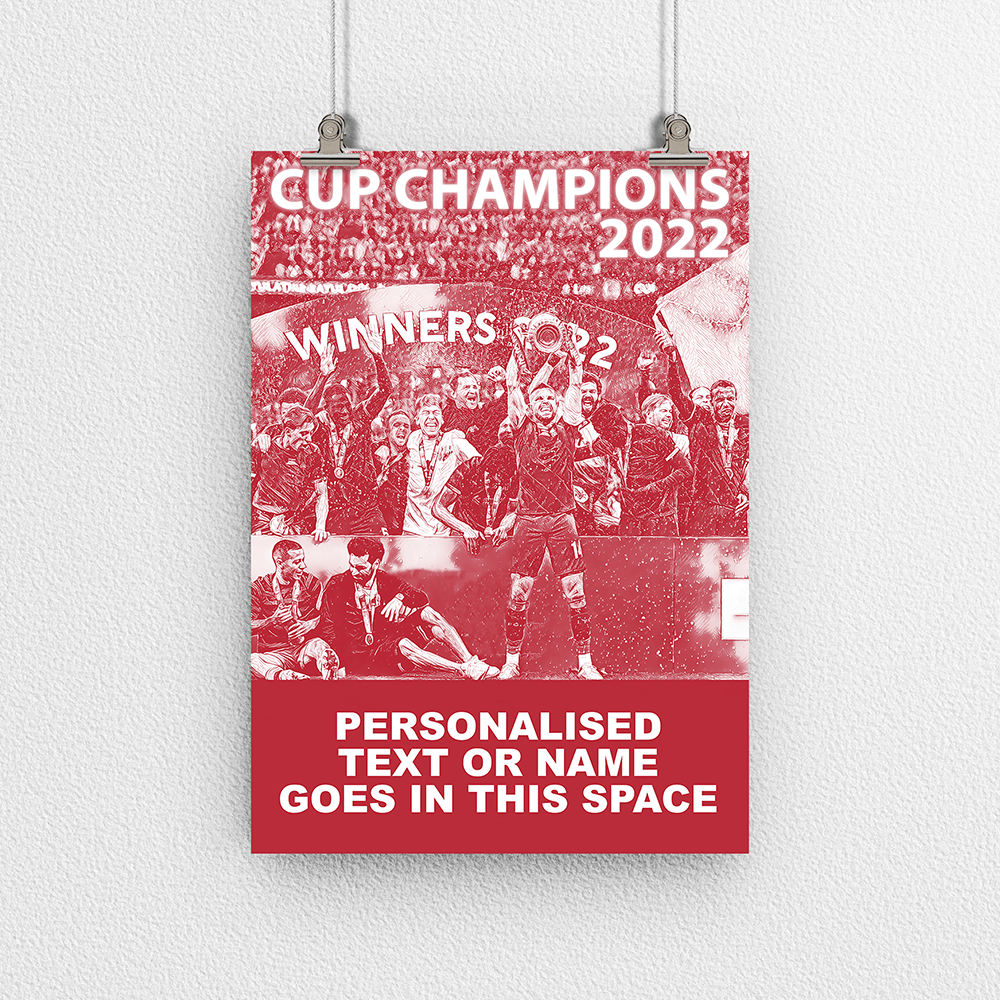 Liverpool 2022 Cup Champions Inspired 'Personalised' Football Poster Print