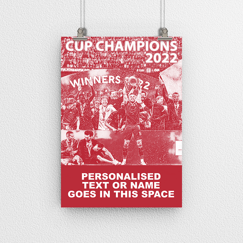 Liverpool 2022 Cup Champions Inspired 'Personalised' Football Poster Print