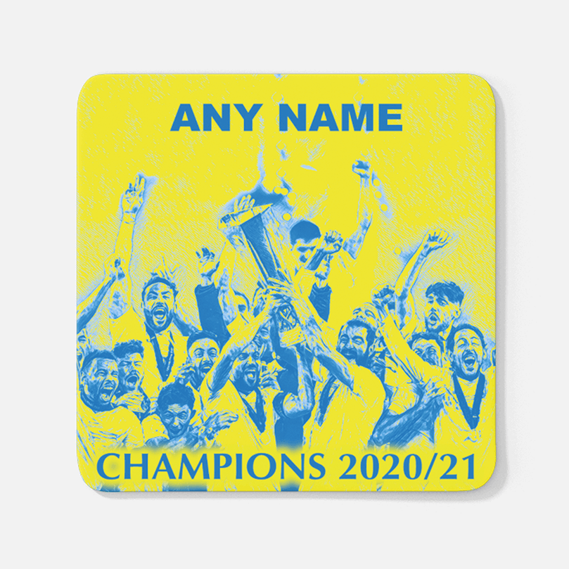 Villarreal 2020/2021 Europe Champions Inspired Personalised Football Coaster with optional Mug. Perfect item for the Yellow Submarine fan.