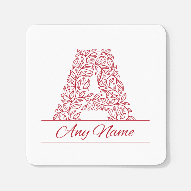 Personalised Initial Letter & Name Coaster With Optional Mug Set